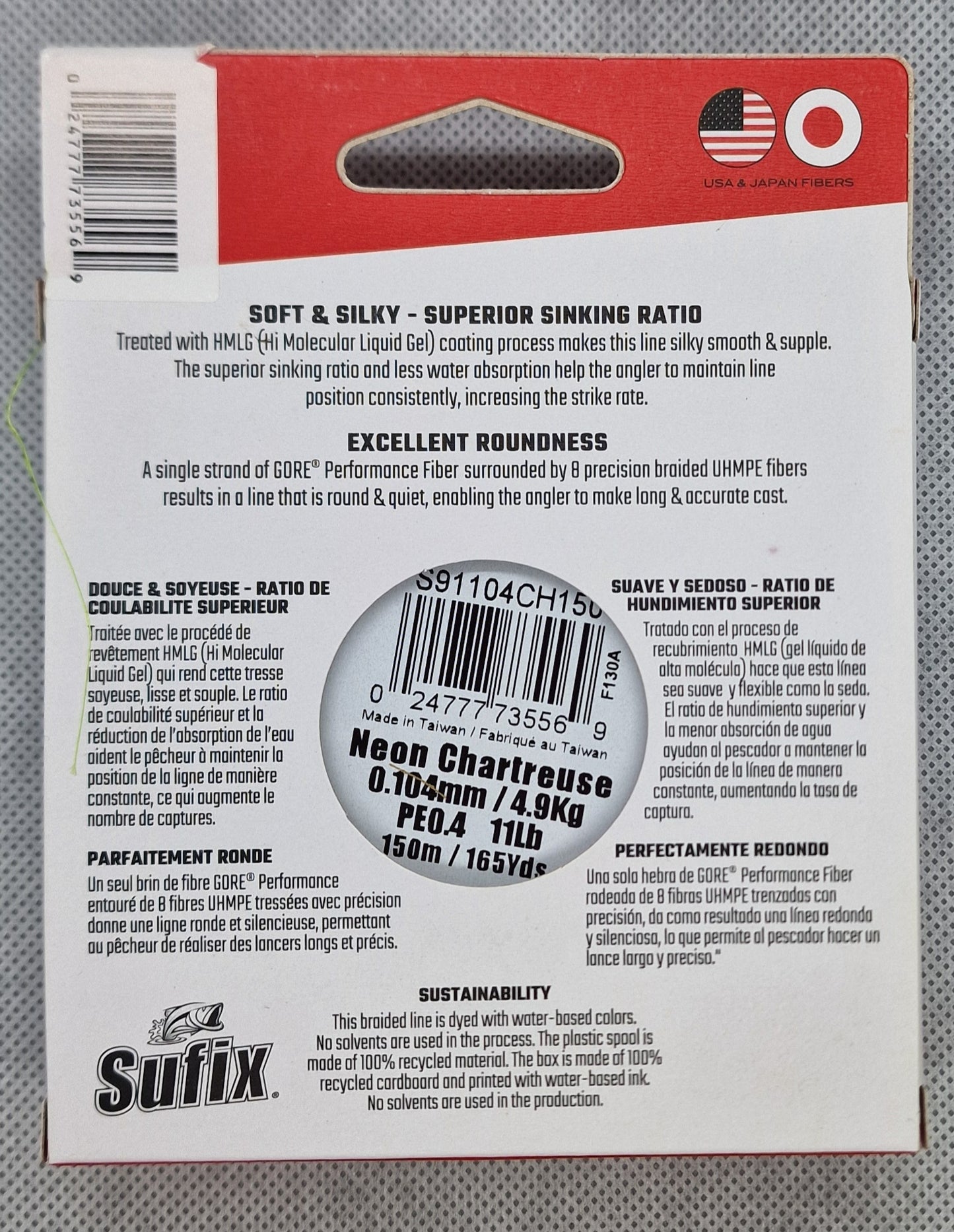 Sufix 91 Braid 150m Chartreux 10.4 oder 12.8