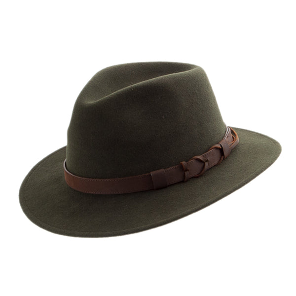 Wollfilz-Knautsch Hut Olive