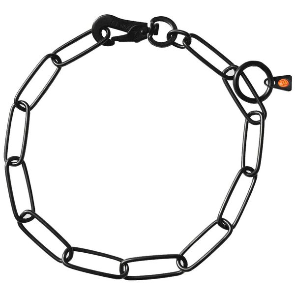 Gliederhalsband mit SPRENGER-Haken, Schwarz, 56cm