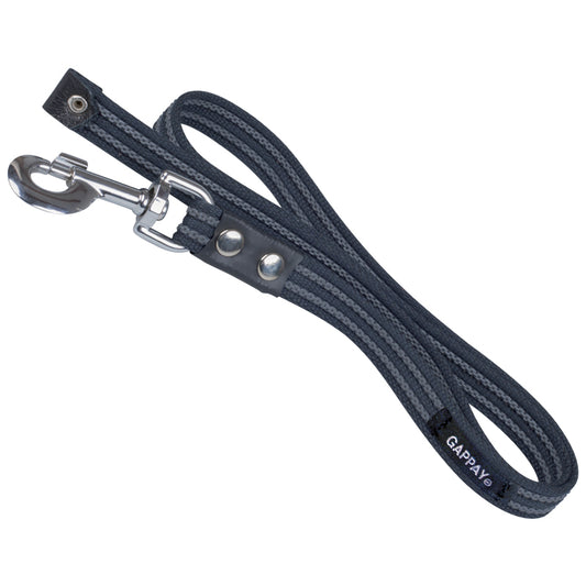 Gappay gummierte Leine - 1m - ohne Handschlaufe, schwarz