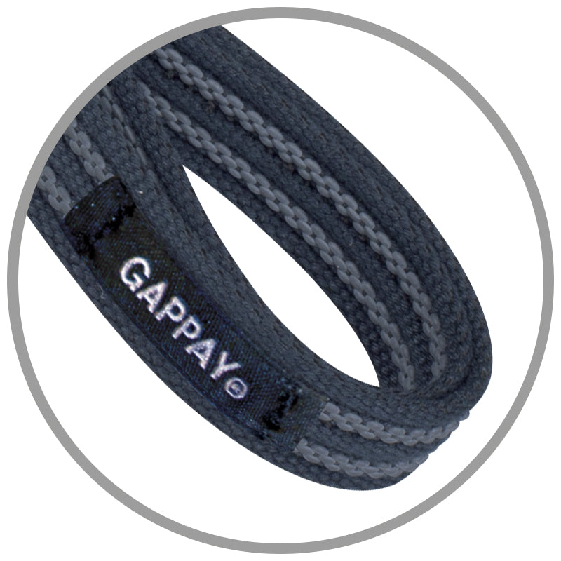 Gappay gummierte Leine - 1m - ohne Handschlaufe, schwarz