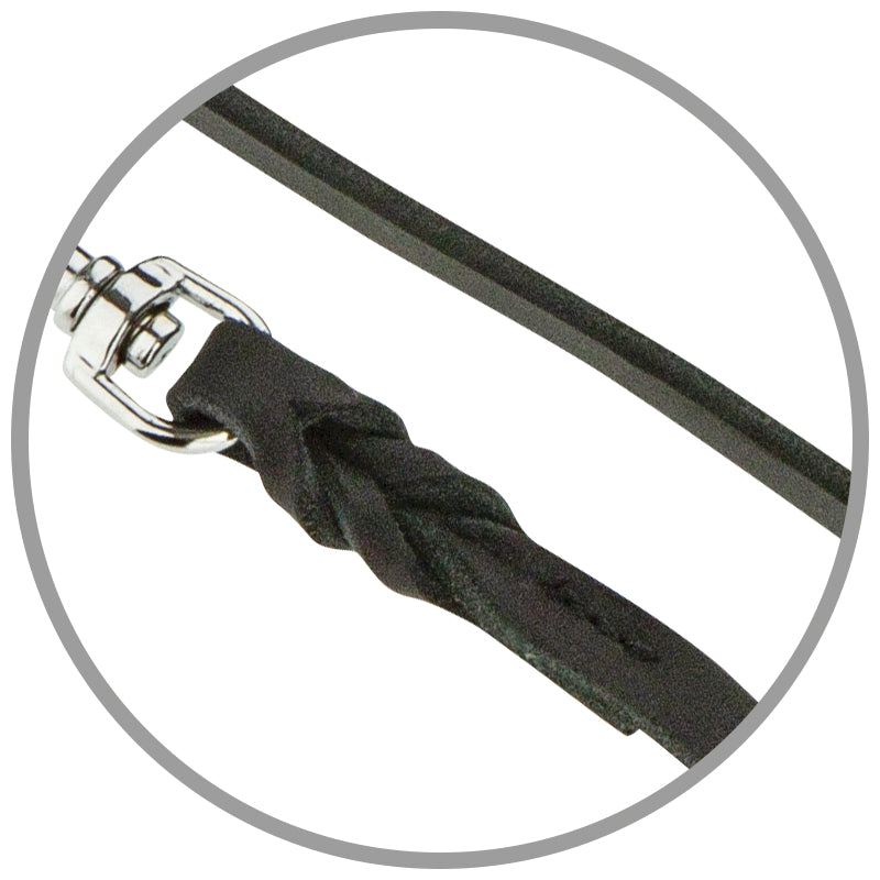 Lederleine schmal ohne Schlaufe Schwarz